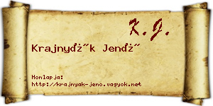 Krajnyák Jenő névjegykártya
