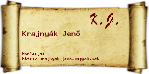 Krajnyák Jenő névjegykártya